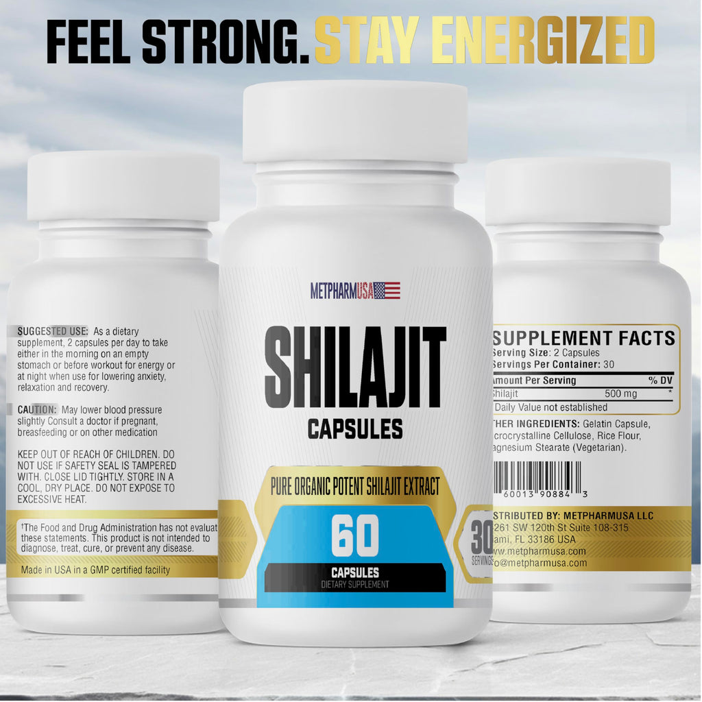 Shilajit Capsules 1000mg – Energy, Vitality & Testosterone Support | Pure Extract