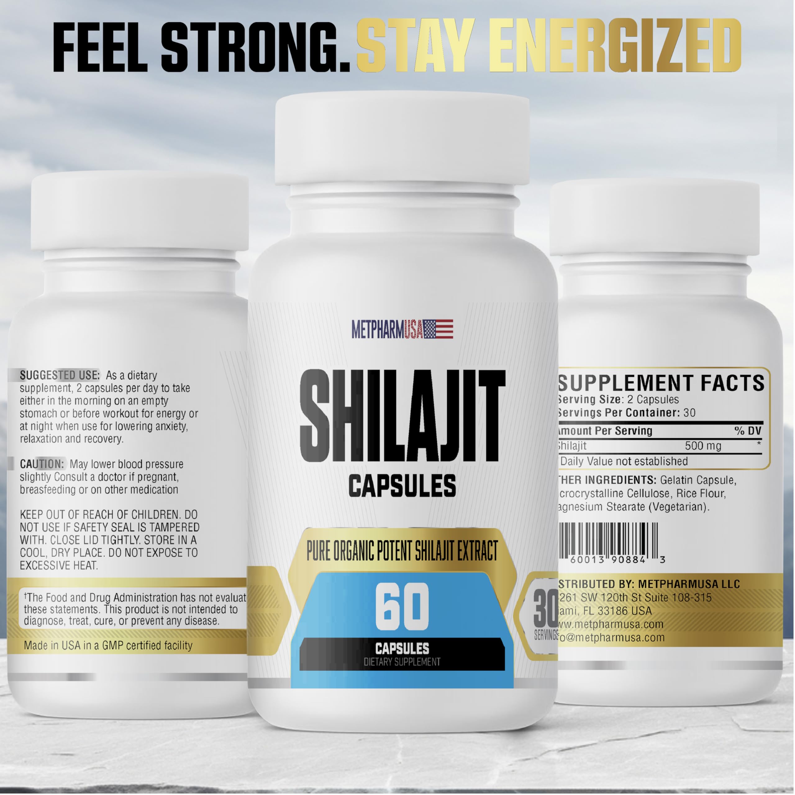 Shilajit Capsules 1000mg – Energy, Vitality & Testosterone Support | Pure Extract