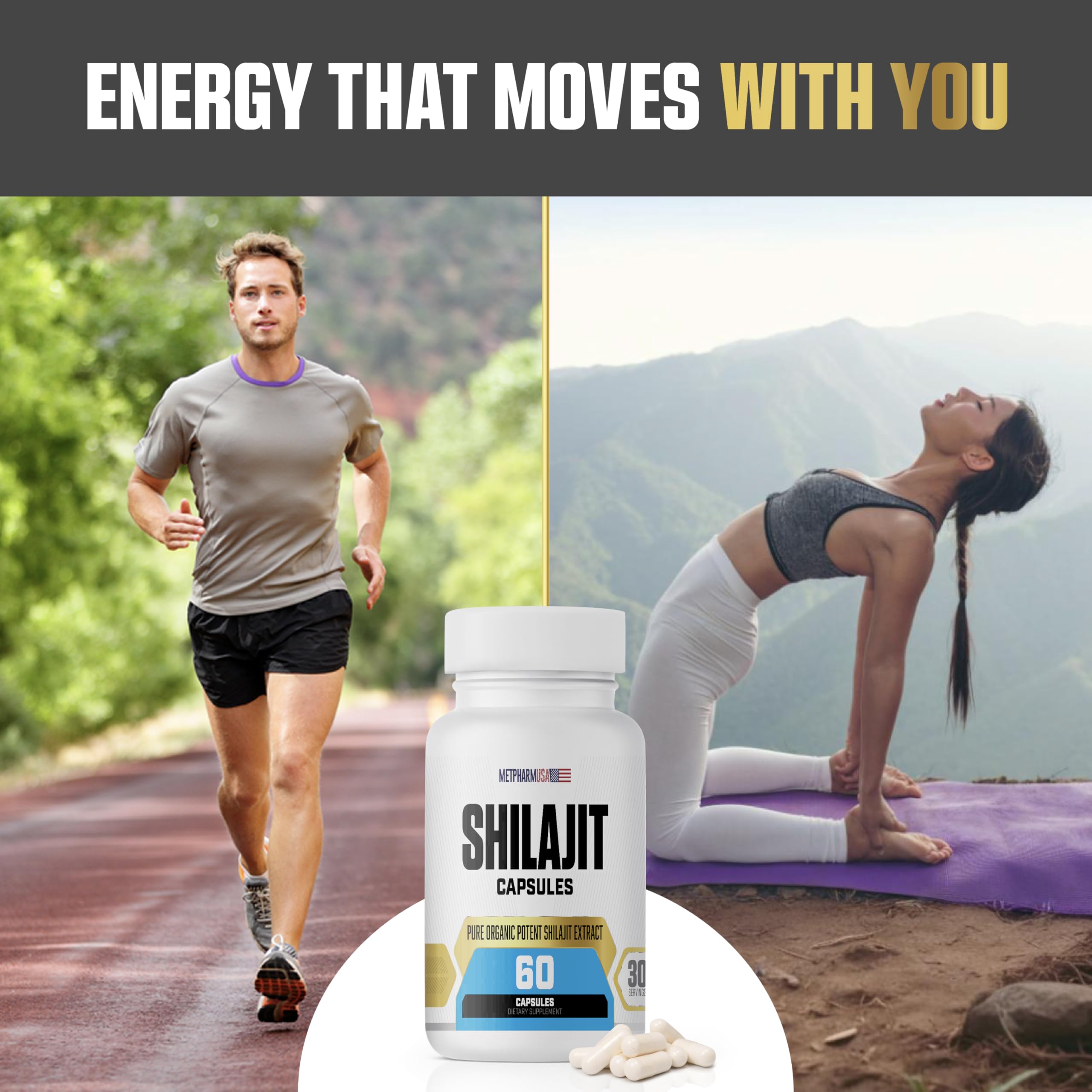 Shilajit Capsules 1000mg – Energy, Vitality & Testosterone Support | Pure Extract