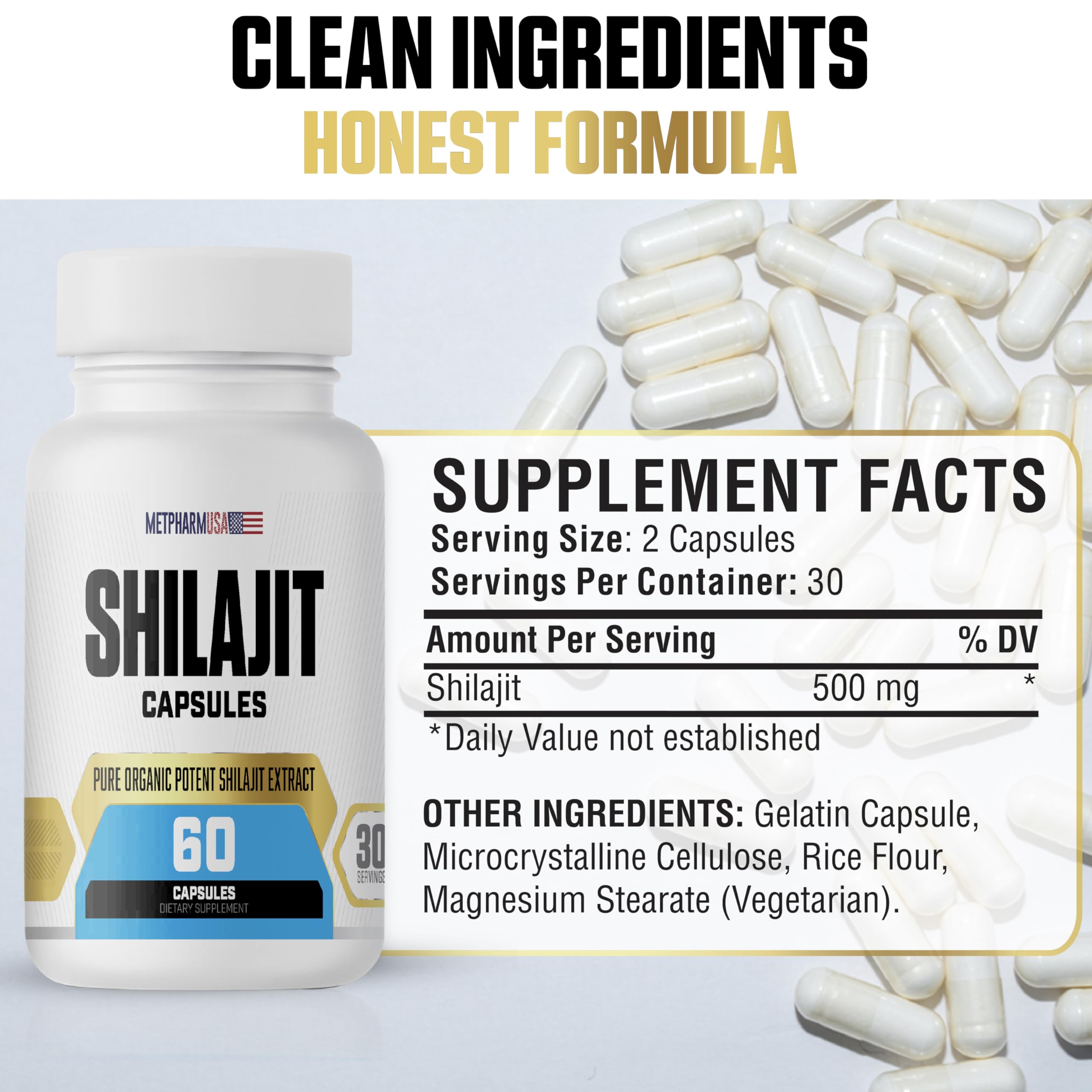 Shilajit Capsules 1000mg – Energy, Vitality & Testosterone Support | Pure Extract