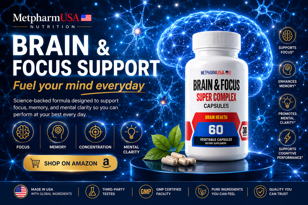Brain & Focus Nootropic Complex Capsules – Memory, Clarity & Mental Performance