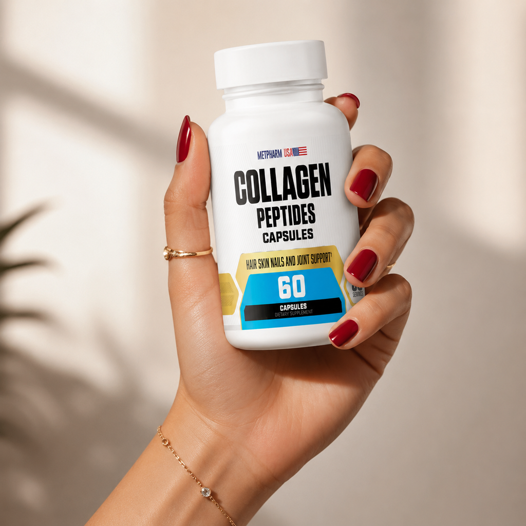 Collagen Peptides Capsules 1000mg – Hair, Skin, Nails & Joint Support | 30 Servings