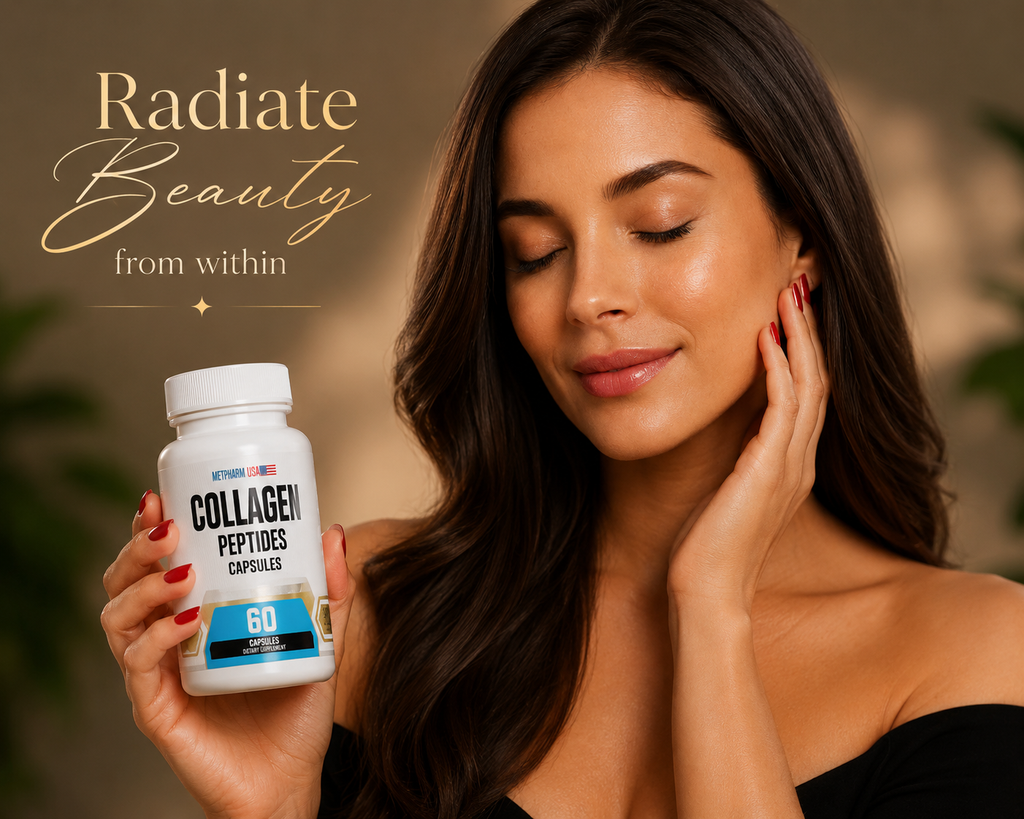 Collagen Peptides Capsules 1000mg – Hair, Skin, Nails & Joint Support | 30 Servings