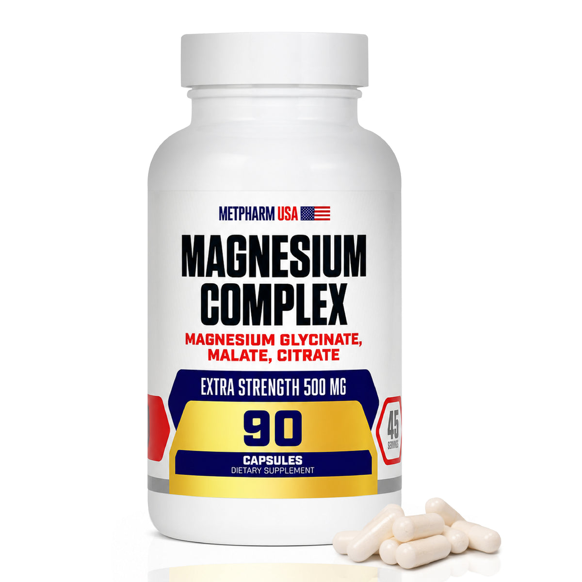 Advanced Magnesium Complex Capsules – Glycinate, Malate & Citrate | 500mg | 45 Servings
