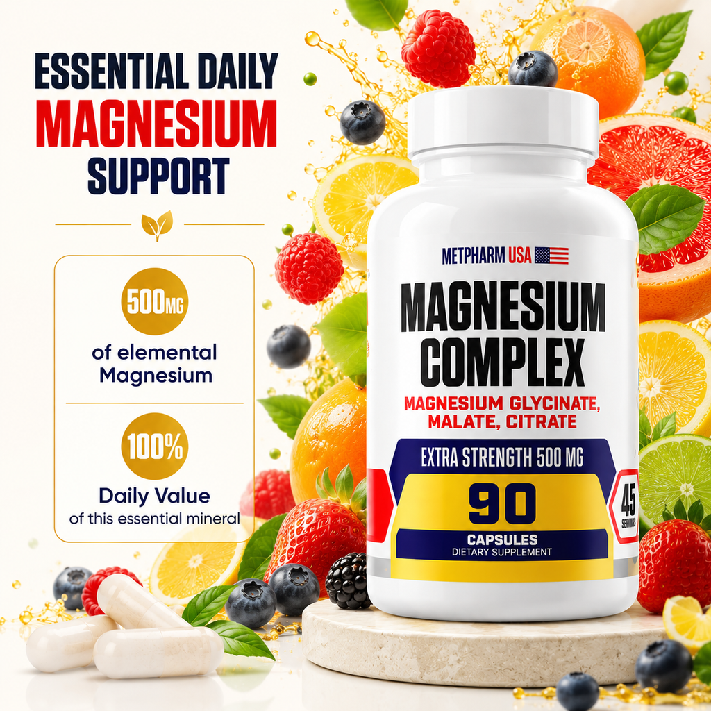 Advanced Magnesium Complex Capsules – Glycinate, Malate & Citrate | 500mg | 45 Servings