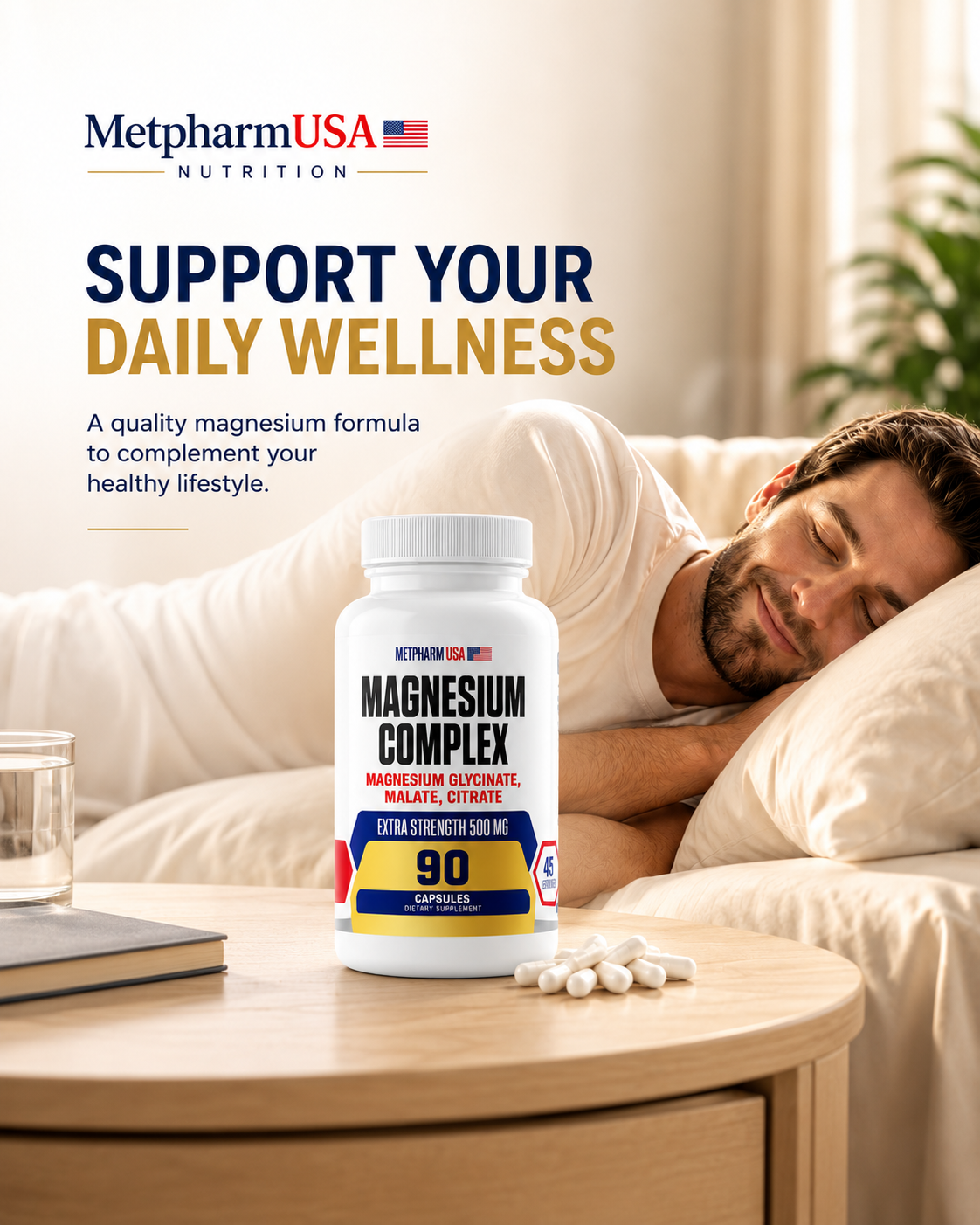 Advanced Magnesium Complex Capsules – Glycinate, Malate & Citrate | 500mg | 45 Servings