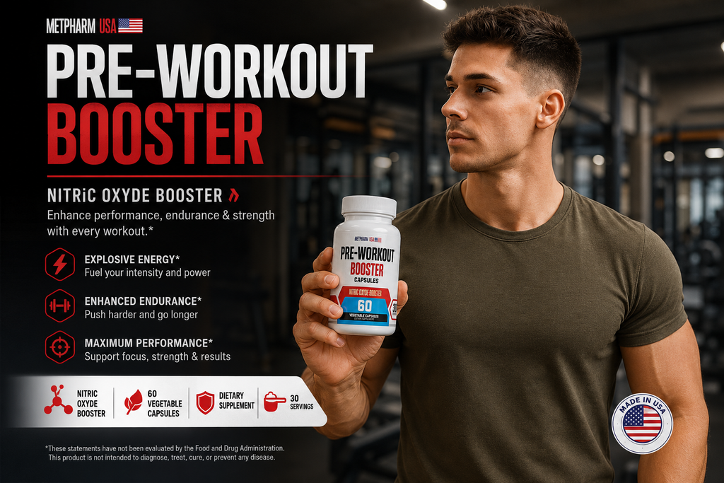 Pre-Workout Booster Capsules – Nitric Oxide, Amino Acids & Energy Blend