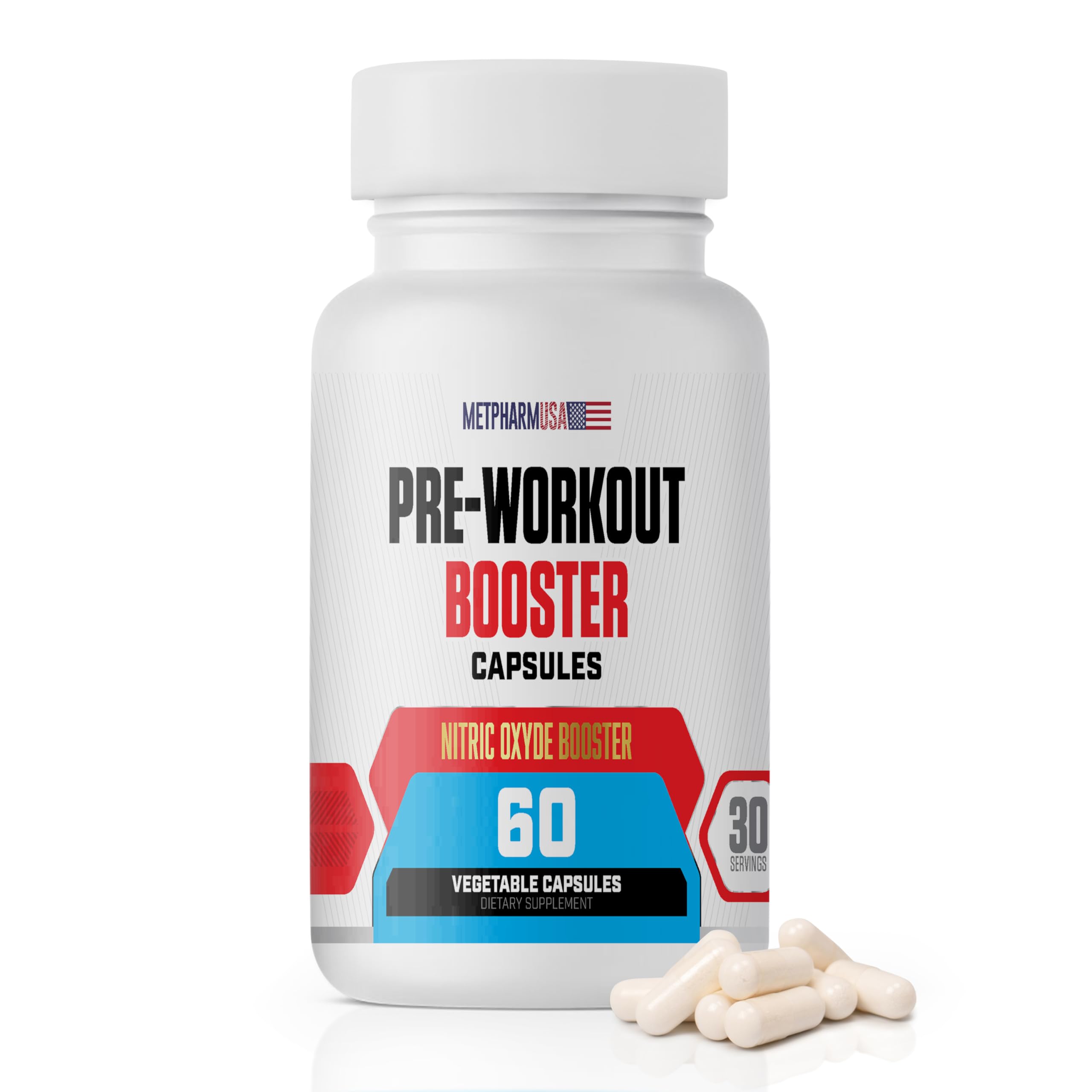 Pre-Workout Booster Capsules – Nitric Oxide, Amino Acids & Energy Blend